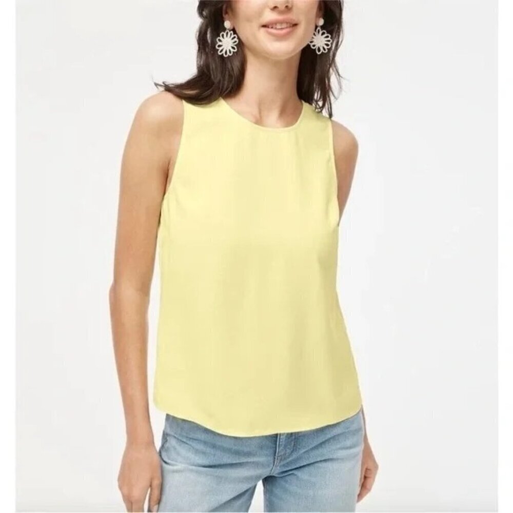 J. Crew Women's Sleeveless Button Back Shell Yellow Size XXS NWT
